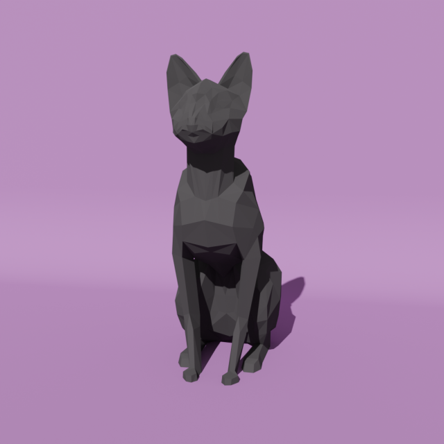 Low-poly cat 3D 모델 .c4d .max .obj .3ds .fbx .stl .blend 
