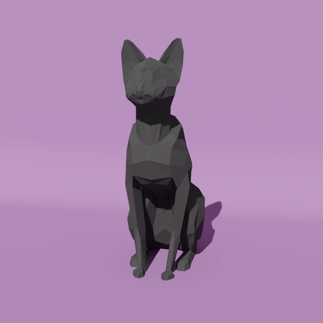 Low-poly cat 3D Model .c4d .max .obj .3ds .fbx .stl .blend