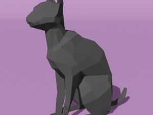 Low-poly cat 3D 모델