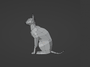 Low-poly cat 3D 모델