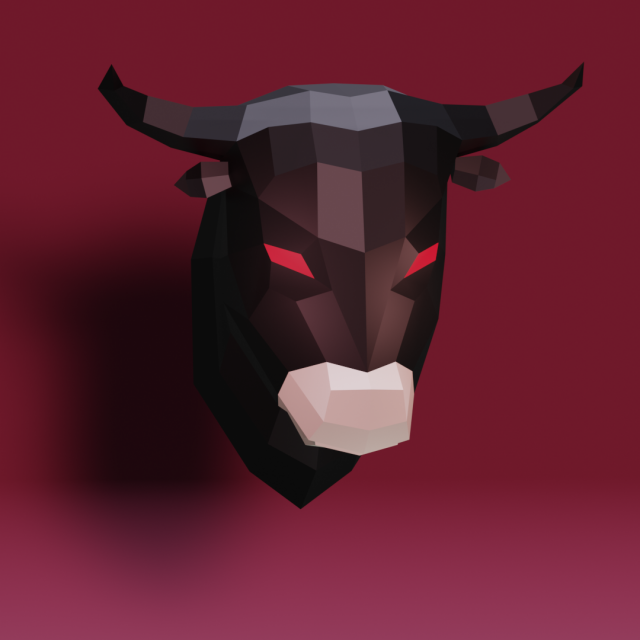 Low-poly bull 3D Model .c4d .max .obj .3ds .fbx .stl .blend 