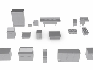Badak Peralatan Dapur Komersial Model 3D