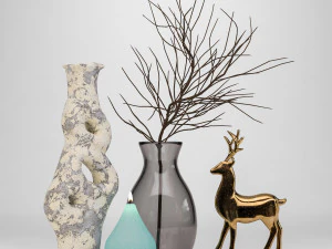 ドライフラワーの装飾セット 3Dモデル