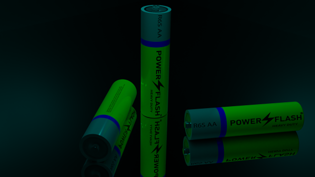 Battery AA POWER FLASH 3D Model .c4d .max .obj .3ds .fbx .stl .blend 