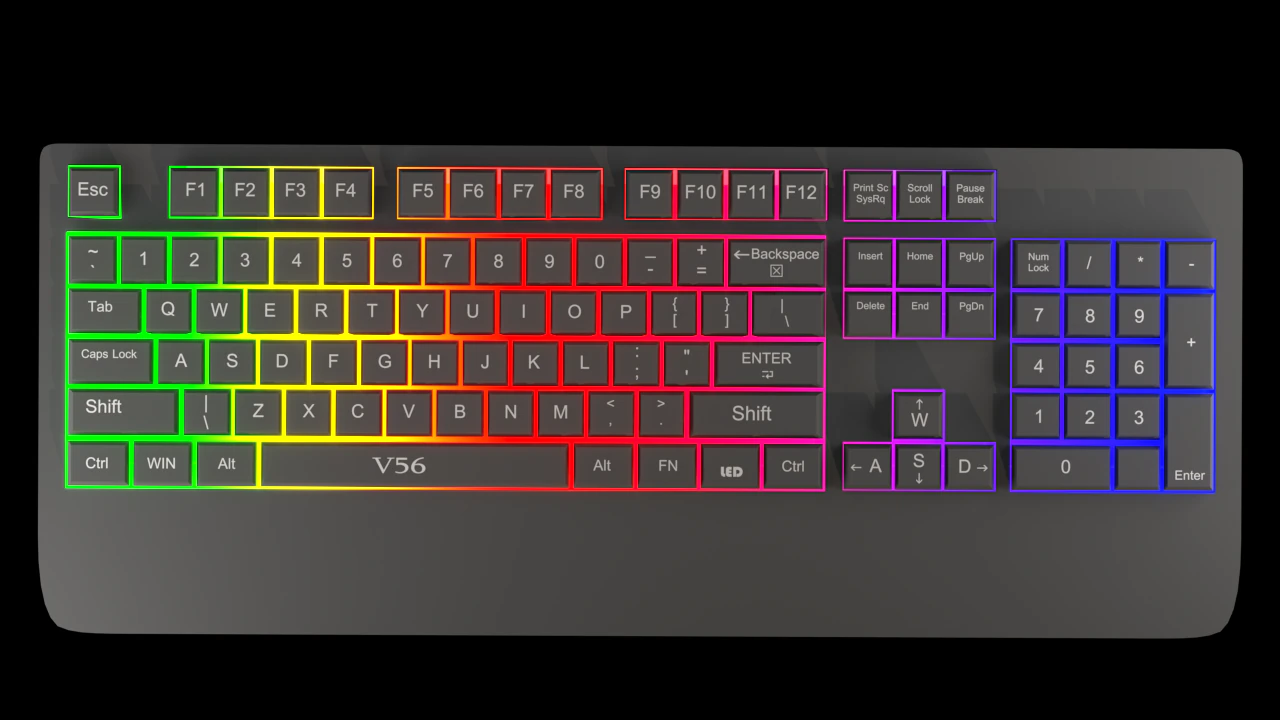 Gaming Keyboard 3D Model .c4d .max .obj .3ds .fbx .stl .blend 
