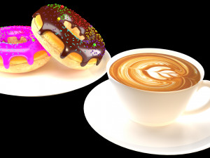 Donut icing with coffee 3D मॉडल
