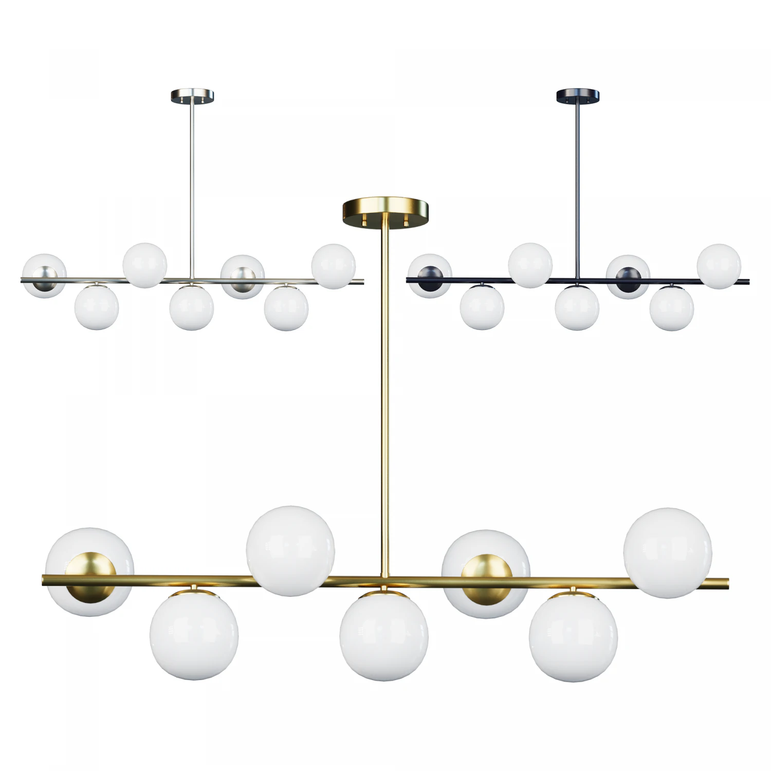 KCO Modern chandelier 3D Model .c4d .max .obj .3ds .fbx .stl .blend