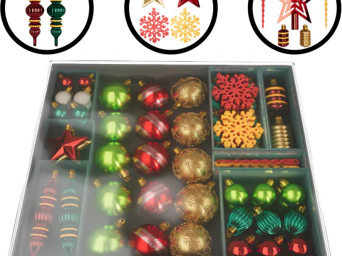 Collection Of Christmas Tree Ornaments 3D Model