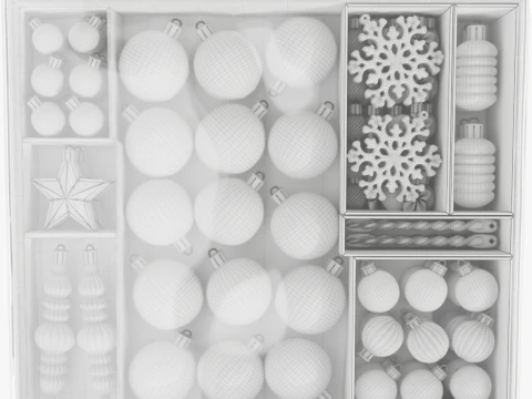 Collection Of Christmas Tree Ornaments 3D Model