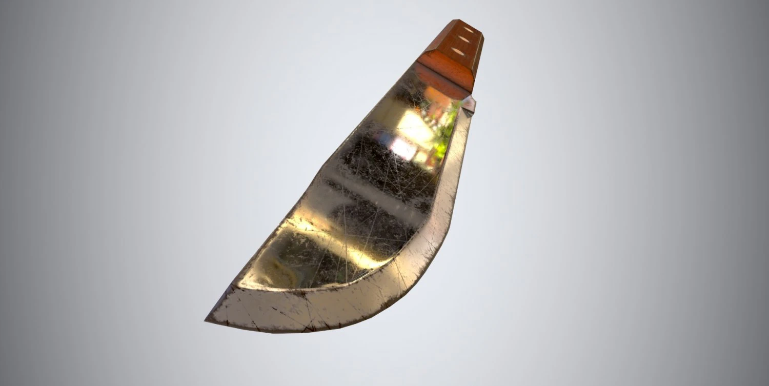 Old Scratched Knife Game-Ready 3D Model .c4d .max .obj .3ds .fbx .stl .blend 