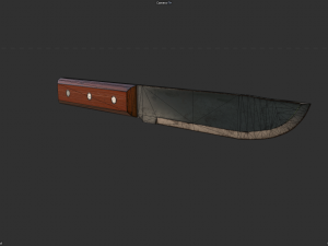 Old Scratched Knife Game-Ready Modelo 3D