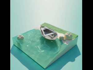 3डी द्वीप मॉडल 3D मॉडल