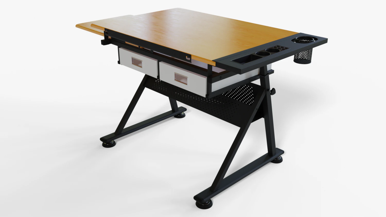 Drafting Desk 3D Model .c4d .max .obj .3ds .fbx .stl .blend 