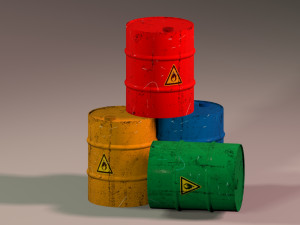Flammable Metal Barrel 3D Model