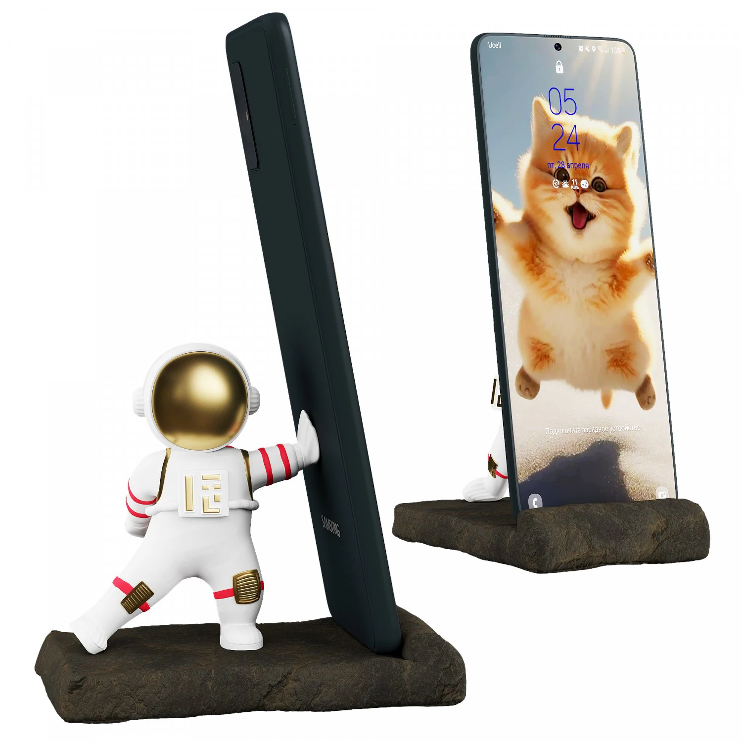 Astronaut Mobile Phone Holder 3D Model .c4d .max .obj .3ds .fbx .stl .blend 