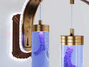 Nuova lampada da parete da comodino a LED con lampada da parete a fiore reale Modello 3D