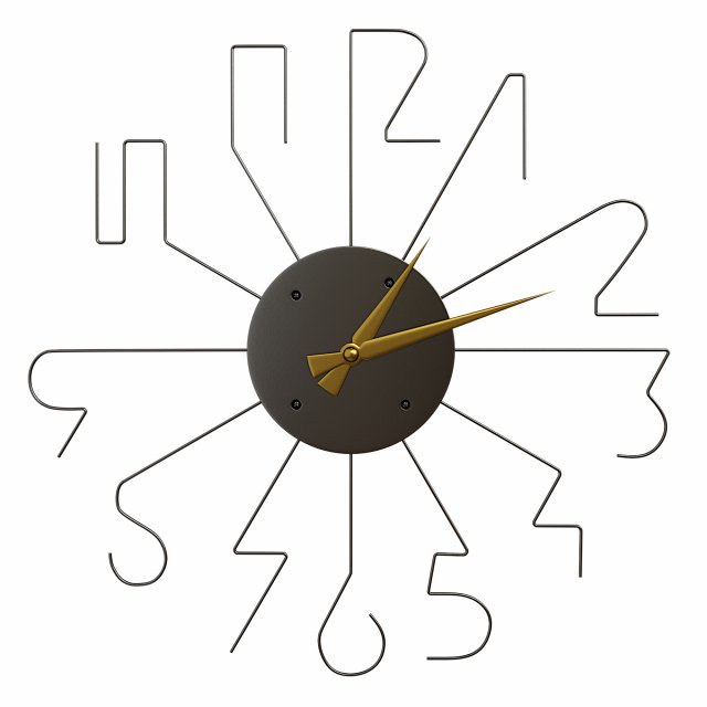 AngemielLineMetalClockWall2781041 3D Model .c4d .max .obj .3ds .fbx .stl .blend 