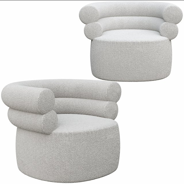 TubeBeigeBouclearmchair Modelo 3D .c4d .max .obj .3ds .fbx .stl .blend 