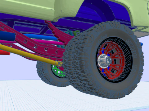 12-calowy podnośnik 70 F350 Crew Cab, dodatki, tom 4 z niestandardową przyczepą Model do druku 3D
