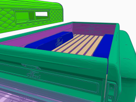 12-calowy podnośnik 70 F350 Crew Cab, dodatki, tom 4 z niestandardową przyczepą Model do druku 3D