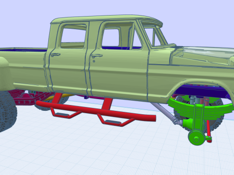12 inch lift 70 F350 Crew Cab add ons volume 4 with Custom Trailer Modèles 3D en vedette