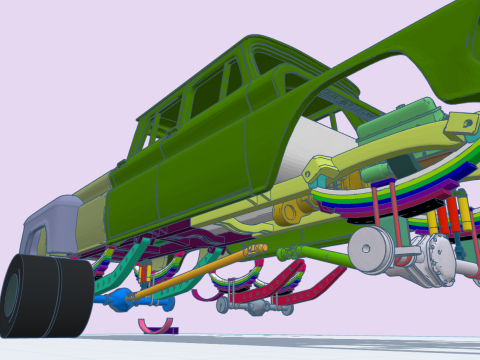 12 inch lift 1965 K10 Crew Cab add ons volume 3 with Custom Trailer Modèles 3D en vedette