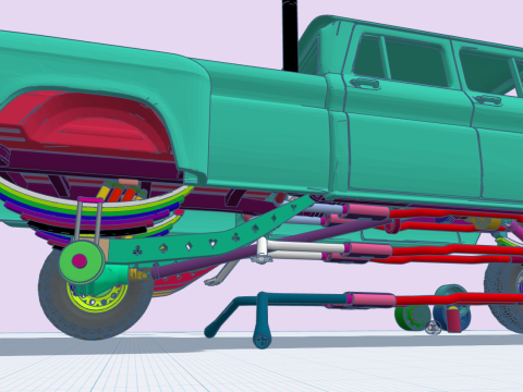 12 inch lift 1965 K10 Crew Cab add ons volume 3 with Custom Trailer Modèles 3D en vedette