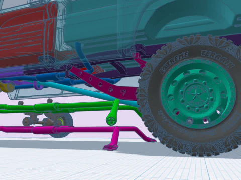 12 inch lift 1965 K10 Crew Cab add ons volume 3 with Custom Trailer 3D Print Model