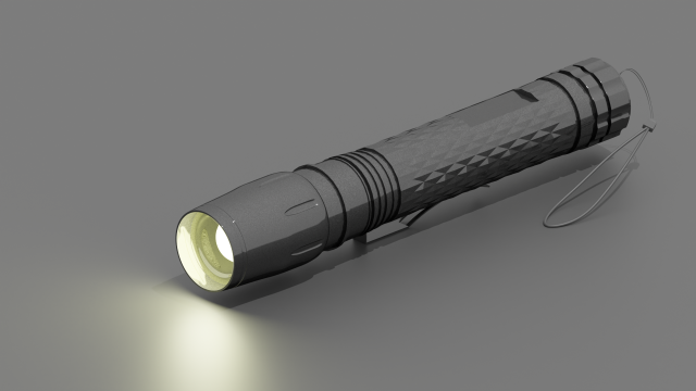 Flashlight 3D Model .c4d .max .obj .3ds .fbx .stl .blend 