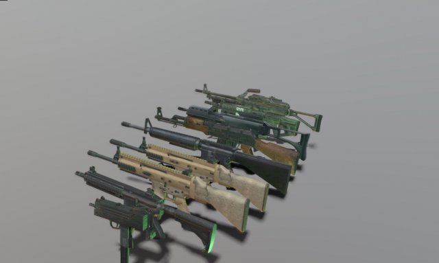 Weapons 3D Model .c4d .max .obj .3ds .fbx .stl .blend 