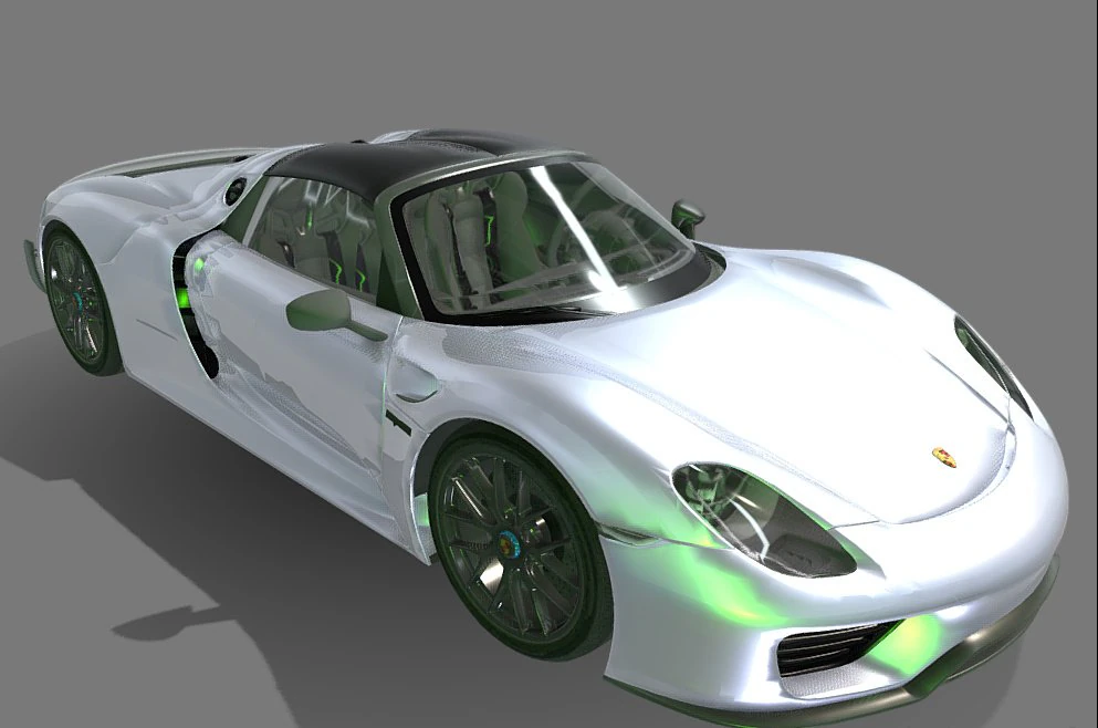 Porsche-918-spyder 3D Model .c4d .max .obj .3ds .fbx .stl .blend