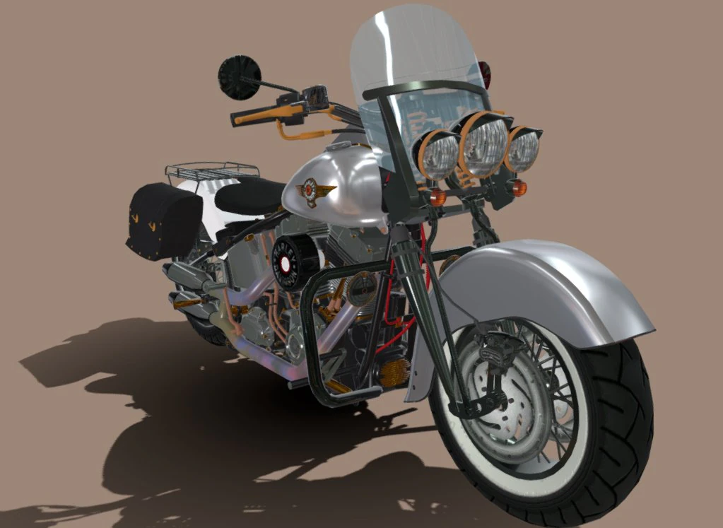 Harley-davidson-fat-boy-lo-vintage-1992-v11 3D Model .c4d .max .obj .3ds .fbx .stl .blend