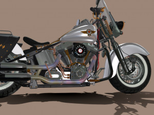 Harley-davidson-fat-boy-lo-vintage-1992-v11 3D Модель