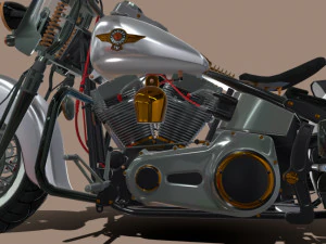 Harley-davidson-fat-boy-lo-vintage-1992-v11 3D Model