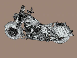 Harley-davidson-fat-boy-lo-vintage-1992-v11 3D Model