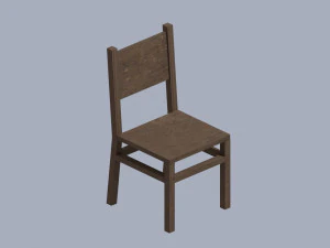 Drewniane krzesło Model 3D