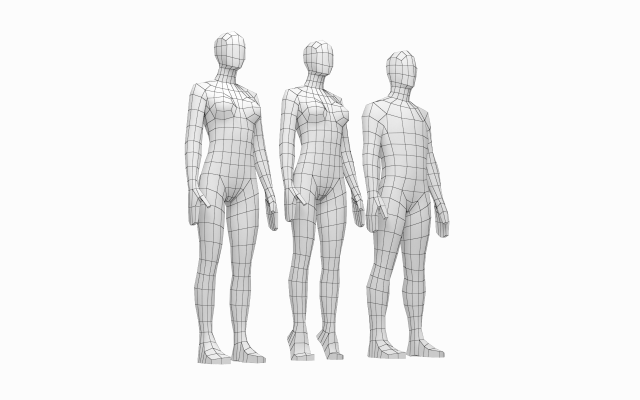 Natural Female And Male Base Mesh In Rest Pose 3d Model In Woman 3dexport 6866