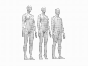 Natural Female and Male Base Mesh in Rest Pose Modèle 3D