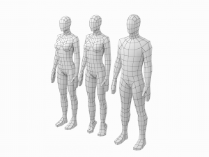 Natural Female and Male Base Mesh in Rest Pose Modèle 3D