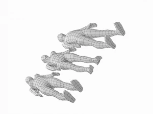 Maglia base naturale femminile e maschile in posa di riposo Modello 3D