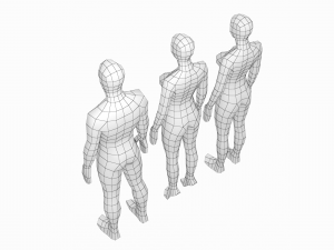 Natural Female and Male Base Mesh in Rest Pose Modèle 3D