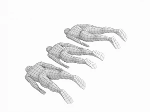 Maglia base naturale femminile e maschile in posa di riposo Modello 3D