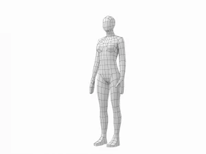 Maglia base naturale femminile e maschile in posa di riposo Modello 3D