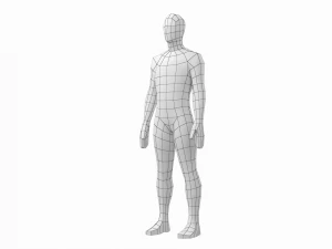 Maglia base naturale femminile e maschile in posa di riposo Modello 3D