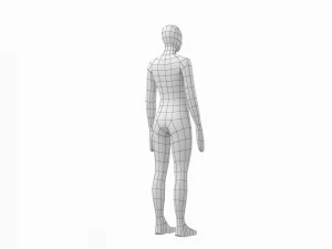 Maglia base naturale femminile e maschile in posa di riposo Modello 3D
