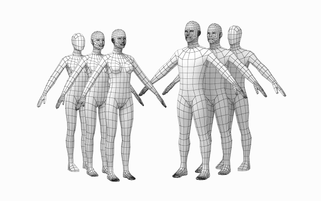 Natural Female And Male Base Mesh In A Pose Bundle 3d Model In Woman 3dexport 6320