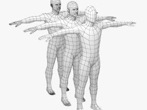 Natural Male Base Mesh in T-Pose 3D Model