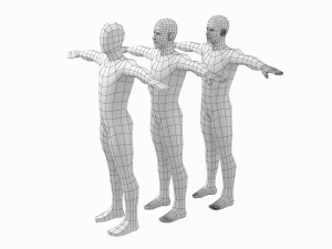 Natural Male Base Mesh in T-Pose 3D Model