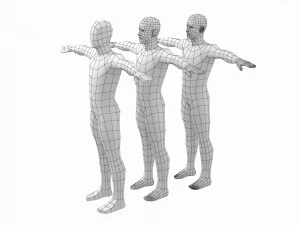 Natural Male Base Mesh in T-Pose 3D Model