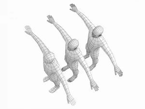 Natural Male Base Mesh in T-Pose 3D Model
